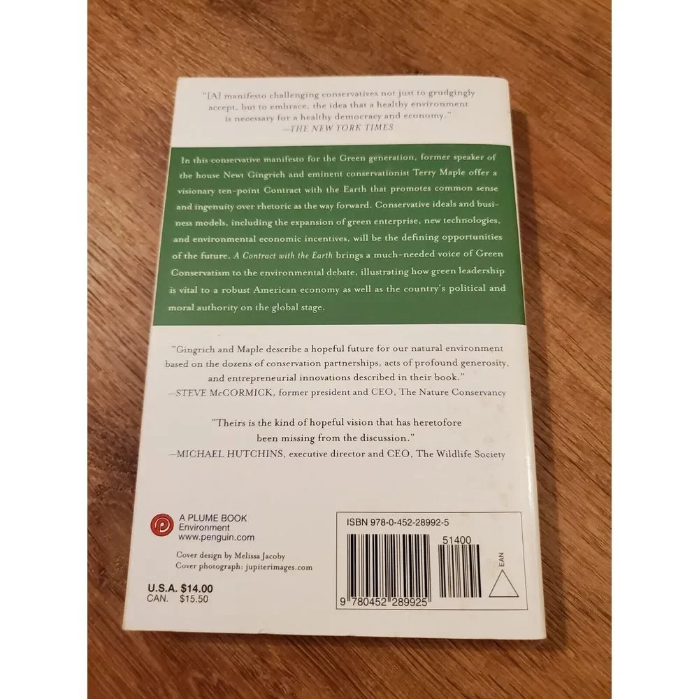 A Contract with the Earth by Newt Gingrich Climate‎ Environment Book GUC